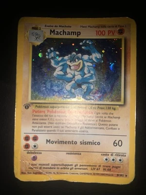 carta pokemon Machamp Prima Edizione 1 Ed ita Holo set base 8/102 italiana - Immagine 1 di 2