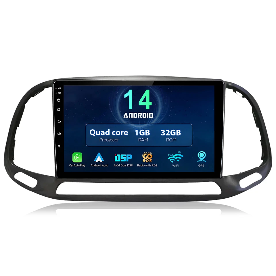 1+32GB Android 14 Autoradio Navi Wireless Carplay GPS für Fiat Doblo 2015-2019 - Bild 1 von 4