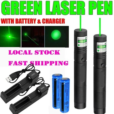 2PCS 990Miles Rechargeable Green Laser Pointer Pen Star Visible Beam Astronomy - image 1 of 4