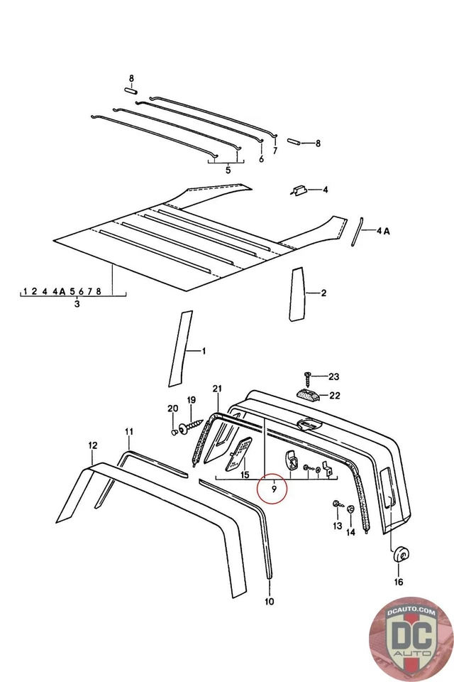 Черная внутренняя подкладка для Porsche 911 1977-1986 91156501940 Targa bar - Изображение 1 из 1