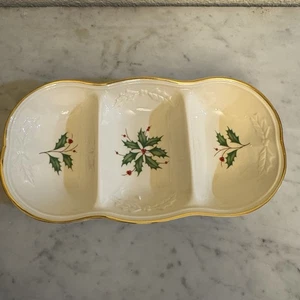 Lenox "Weihnachten" Feiertag (Dimension) 12" geschnitzter geteilter Servierer mit Originalkarton. - Bild 1 von 9