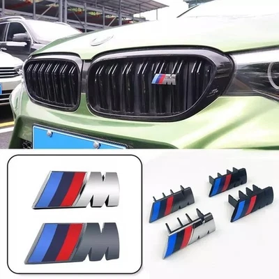 FIT For BMW M Badge X1 X2 X3 X4 X5 X6 F48 G01 E46 3D Front Grille Badge Emblem - Image 1 of 4