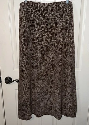 Maxi Falda Pendleton 100% Seda Marrón Lunares Forrada Para Mujer’s 12 Bolsillos en T Foto 1 de 4