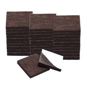 Felt Pad Square 1 1/4" Self Sticky for Floor Protector Table Leg Brown 32pcs - Picture 1 of 8