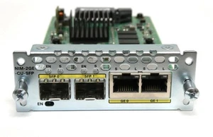 Cisco NIM-2GE-CU-SFP 2-Port Gigabit RJ-45 SFP Ethernet WAN Module - Picture 1 of 5