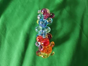 Disney Parks Rainbow Mickey Mouse Head Ears Plastic Stretch Icon Bracelet - Picture 1 of 3