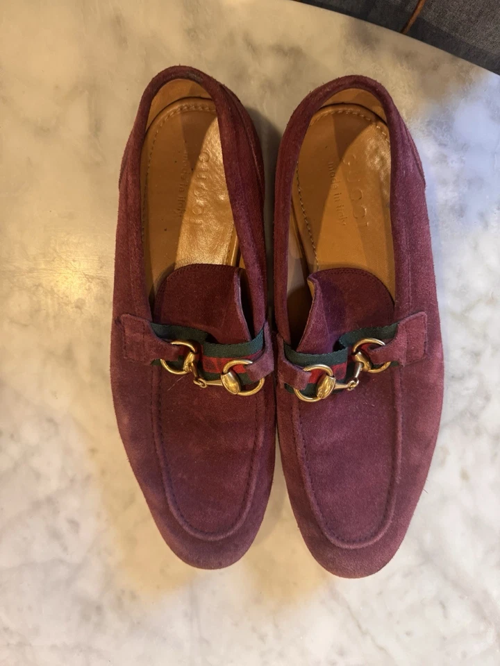 Mocasín de gamuza Gucci Jordaan para hombre marrón 6 Reino Unido 7,5 EE. UU. Foto 1 de 4