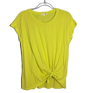 Sundry Pima Cotton Yellow Tie Font Top Size 2 Medium 8-10 Short Sleeve Soft - Picture 1 of 6