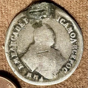 1756 25 SILVER Kopeks OLD RUSSIAN COIN . ORIGINAL.  Not Cleaned - Picture 1 of 3