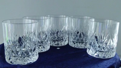 Crystal glass whisky tumblers x 5, Free Delivery - Image 1 of 4