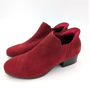 Kenneth Cole Reaction Side EZ On Block Heel Booties Red Women's Size US9.5M - Picture 1 of 12