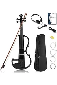 Vangoa elektrische Violine 4/4 volle Größe leise Violine für Anfänger Erwachsene Jugendliche NEU - Bild 1 von 12