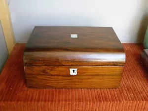Antique Victorian Rosewood Lapdesk or Writing Slope w/ Mother of Pearl inlays - Picture 1 of 12