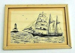 Noel Day Art Print "Heading for Oregon" Barkentine "North Bend" Lumber Ship 1983 - Picture 1 of 4