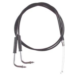 Black Vinyl Coated Throttle Cable Set 1990-1995 Harley Softail Fatboy models - Imagen 1 de 1