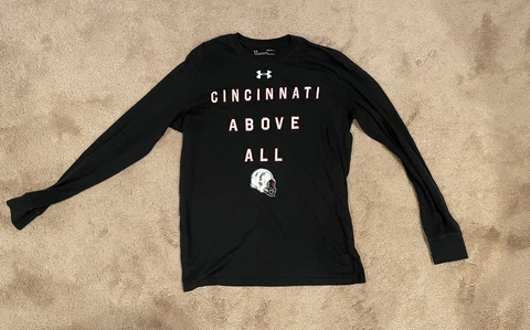 Cincinnati Bearcats Football Under Armour Men's Shirt Long Sleeve Black Medium Cover