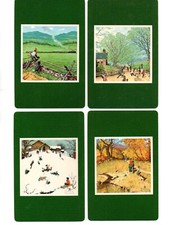 Norman Rockwell lady vintage swap card playing card pair