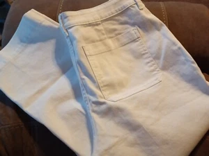 Pantalones de mezclilla blancos para mujer Liz Claiborne 12 piernas rectas crucero de altura media - Imagen 1 de 4