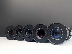 5x Zeiss Jena Cine Mod Lens Set 28mm / 35mm / 50mm / 135mm / 70-210mm Canon EF
