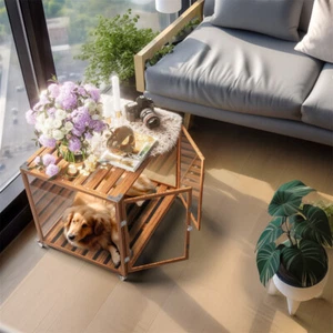Large Shatterproof Tempered Glass Dog Cage Pet Kennel Aluminum Frame Crate M-XL - Picture 1 of 19