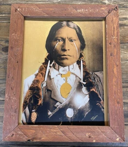 APACHE CHIEF JAMES A. GARFIELD Framed Screen Print 17” X 20” - Picture 1 of 11