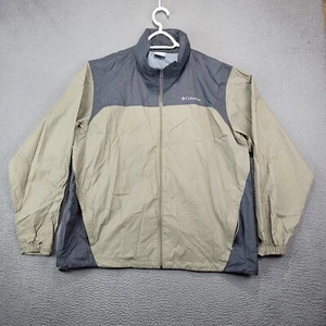Columbia Jacket Mens Extra Large Beige Windbreaker Hooded Lightweight Gorpcore - Picture 1 of 12