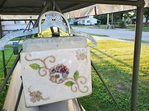 Borsa MCM vintage panna cucita Claire moda plastica rivestita ricamata retrò - Foto 1 di 12