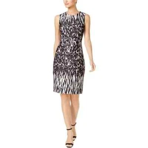 Abito tubino donna elegante stampa animalier Calvin Klein taglia 2 nuovo - Foto 1 di 6