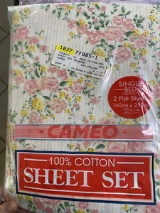 Vintage Cameo Single Cotton Sheet Set- Still In Original Packaging. Perfect - Picture 1 of 4