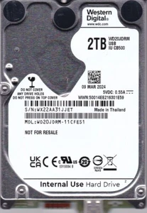 WD20JDRM-11CFES1 s/n: WX22AA Thailand MAR/2024 2TB 2.5" USB-C FireBirdLight-2 - Picture 1 of 4