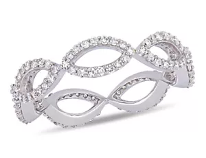 Anillo torcido infinito de diamantes de 1/2 quilate (ctw) en oro blanco de 14 k - Imagen 1 de 5