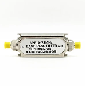 1pcs Band Pass Filter SMA Male and Female BPF10-78MHz Impedance 50 Ohms - Bild 1 von 13
