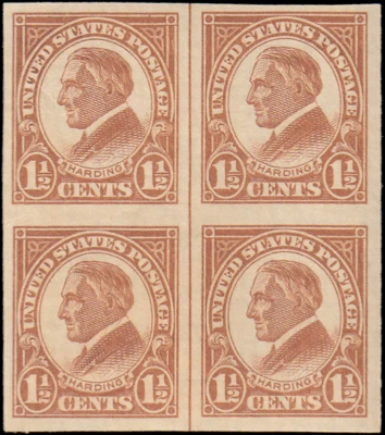 US Stamp #576 - 1925 1½¢ Warren G. Harding, EzGrade™ VG, Imperforate, MNH, OG - Image 1 of 3