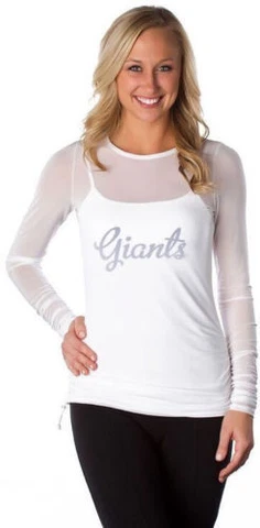 All Sport Couture Womens NFL New York Giants Double Team White Shirt NWT XS-XL Cover