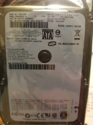Fujitsu MHZ2200BH G1 200GB CA07018-B34600SN SATA 2.5" HD 004100 - Image 1 of 2