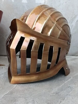 Capacete Medieval Larp Dark Souls Marrom Alva Knight Capacete Cosplay Armadura - Imagem 1 de 4