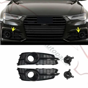 A Pair For Audi A6 S6 C7 2016-2018 Front Bumper Fog Light Cover W /Acc Replace - Picture 1 of 5