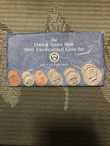 1991 - PHILADELPHIA - DENVER UNITED STATES MINT 10 COINS UNCIRCULATED SEALED SET - Picture 1 of 12
