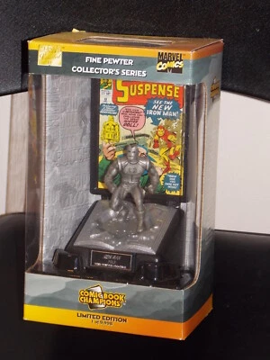 Figura de peltre Iron Man 1998 Marvel Comic Book Champions nueva en caja con certificado Foto 1 de 4