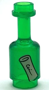 Lego New Trans-Green Minifigure Utensil Tan Paper Roll Message in a Bottle - Picture 1 of 1