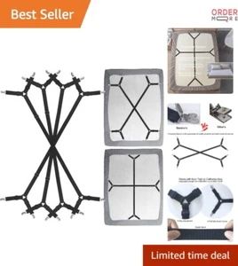 Bed Sheet Clip Straps Adjustable Crisscross Elastic Mattress Fasteners 4Pcs - Picture 1 of 10