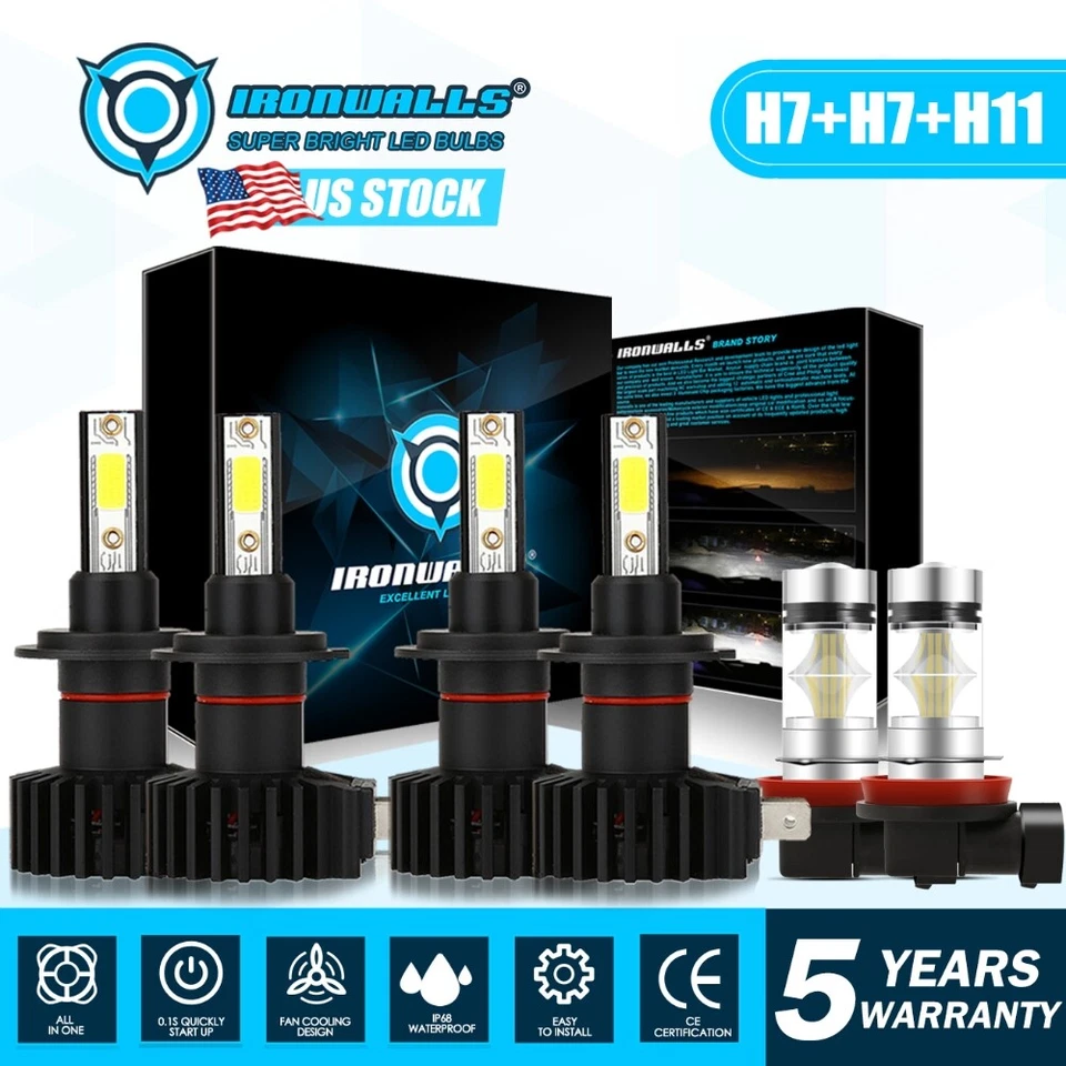 For BMW 323i 328i 335i 340i xDrive 6x 6000K white LED Headlight Hi/Lo + Fog Lamp - Image 1 of 4