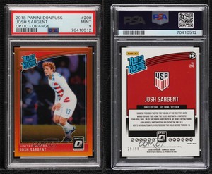 2018-19 Panini Donruss Rated Optic Orange /99 Josh Sargent PSA 9 MINT Rookie RC