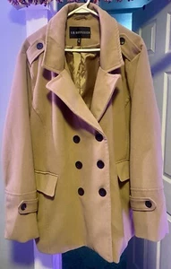 Women’s I B DIFFUSION Heavy Polyester Tan Coat Size 4X - Picture 1 of 7