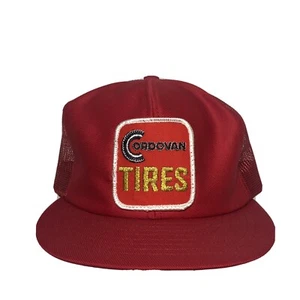 ^VTG. LOUISVILLE MFG CO CORDOVAN REIFEN Logo Patch Mütze Mesh Trucker Cap. BC53 - Bild 1 von 12