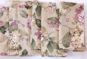 Martha Stewart NAPKINS SIX Hydrangea Everyday Green Cotton Fabric Vintage - Picture 1 of 5