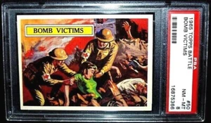 1965 TOPPS BATTLE CARD # 50 ~ BOMB VICTIMS ~ GRADED PSA 8 NM-MT - Picture 1 of 2