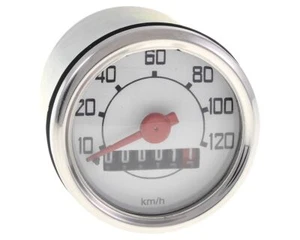 Tachometer 120 km/h UNI AUTO chrom 48mm für Vespa V50, 50 N, L, R, S CIAO SI - Bild 1 von 2