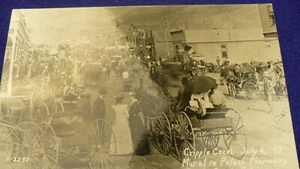 Cripple creek Colorado 1950's reproduction mural Palace Pharmacy postcard #1408 - Picture 1 of 2