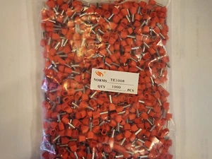 (1000 pc bag) Multicomp Pro TE1008-L-RED (TE1008), Dual Wire Ferrule 18AWG (NOS) - Picture 1 of 1